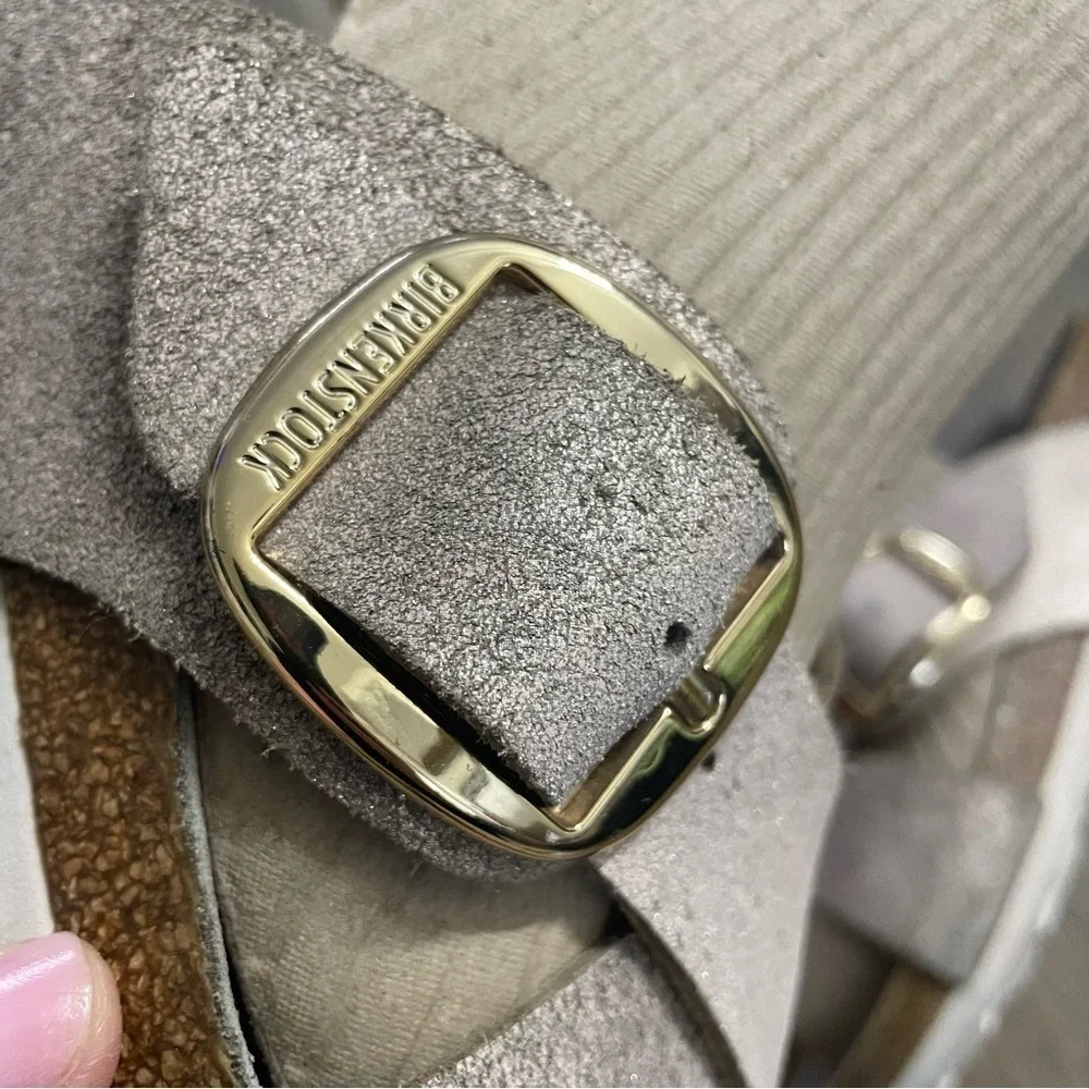 Birkenstock Siena big buckle washed metallic suede